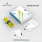 Nautica C40 Lightning to USB-A 12W Hızlı Şarj ve Data Kablosu 1.2M Sarı - 6