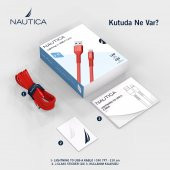 Nautica C40 Lightning to USB-A 12W Hızlı Şarj ve Data Kablosu 2.1M Kırmızı - 6