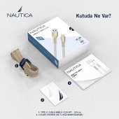 Nautica C20 Type-C to USB-A 22.5W Hızlı Şarj ve Data Kablosu 1.2M Pembe - 6