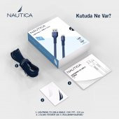 Nautica C40 Lightning to USB-A 12W Hızlı Şarj ve Data Kablosu 2.1M Navy - 6