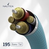 Nautica C58 PD USB-C to Lightning 20W Led Işıklı Şarj ve Data Kablosu 1.2M Çok Renkli - 6