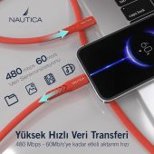Nautica C50 USB-C to Lightning PD 20W Hızlı Şarj ve Data Kablosu 1.2M Kırmızı - 3