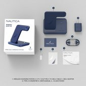 Nautica CH400 Apple Uyumlu 3'in 1 Magsafe 15W Hızlı Şarj istasyonu Navy - 5