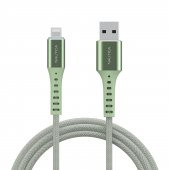 Nautica C65 MFI Lightning to USB-A 12W Örgülü Hızlı Şarj ve Data Kablosu 3M Yeşil - 1