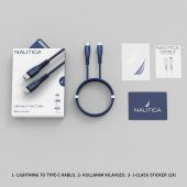 Nautica C100  USB-C to Lightning PD 18W Hızlı Şarj ve Data Kablosu 1.2 Metre Navy - 5