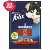 FELİX Sığır Etli Pouch Kedi Yaş Mama Konserve 20 x 85 GR. - 1