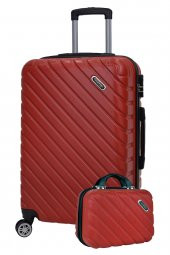 2li Valiz Seti Elatae Pro Abs Valiz Büyük Boy ve Makyaj Kırmızı 2li Set 1001 thumbnail 1