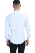 Cengiz İnler Standart Yaka Petek Doku Cepsiz Slim Fit Erkek Gömlek - 7