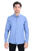 Cengiz İnler Standart Yaka Dokulu Cepsiz Slim Fit Erkek Gömlek - 4