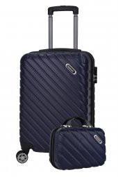 2li Valiz Seti Elatae Pro Abs Valiz Kabin Boy ve Makyaj Lacivert 2li Set 1001 thumbnail 1