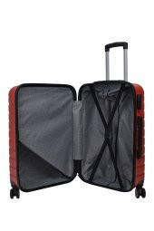 4lü Valiz Seti Elatae Pro Abs Valiz Büyük - Orta - Kabin Boy ve Makyaj Kırmızı 1001 thumbnail 5