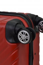4lü Valiz Seti Elatae Pro Abs Valiz Büyük - Orta - Kabin Boy ve Makyaj Kırmızı 1001 thumbnail 7