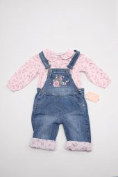 Kot Salopet Gömlek Kız Bebek Çocuk Bayramlık 2'li Takım 13854 - 5