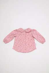 Kot Salopet Gömlek Kız Bebek Çocuk Bayramlık 2'li Takım 13854 - 11