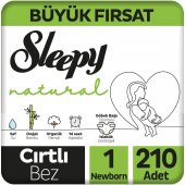 SLEEPY BEBEK NATURAL 1(NO) 42 Lİ NEWBORN 5 ADET - 2