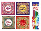 Ema Stresi Azatlma Sanatı Mandala Boyama Seti 4 Kitap (12 li Kuru Boya Hediyeli) - 1