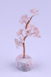 Pembe Kuvars Doğal Taş Tel Sarmalı Ağaç thumbnail 2