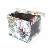 LS-8322 SAKLAMA KUTUSU TROPİKAL DESENLİ PENCERELİ 28X28X26CM - 3