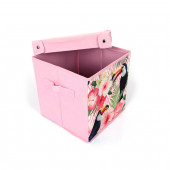 FS-6131E SAKLAMA KUTUSU KAPAKLI KUŞ VE BAHAR DESEN KUMAŞ 28X28X28CM - 4