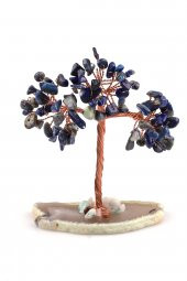 Lapis Lazuli Doğal Taş Tel Sarmalı Ağaç - 1