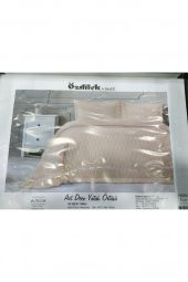 Özdilek Tek Kişilik Nakışlı Kadife Yatak Örtüsü Art Deco Pudra 180X240 - 1