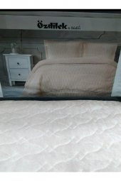 Özdilek Tek Kişilik Nakışlı Kadife Yatak Örtüsü Art Deco Pudra 180X240 - 2