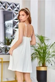 CossybyAqua 23507  Hamile Lohusa Askılı Dantel Detaylı Gecelik - 2