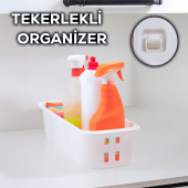 Porsima ORG-27 Çok Amaçlı Tekerlekli Organizer Banyo Mutfak Kiler Foksiyonel Düzenleyici Beyaz - 1