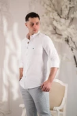 PAUL MARTİN CANADİAN REGULAR FİT LİKRALI PAMUKLU YAKA DÜĞMELİ ERKEK GÖMLEK thumbnail 3