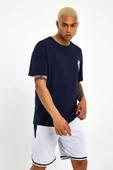 Süperlife Erkek Bisiklet Yaka Oversize Fit Baskılı Tişort spr23TS001 - 8