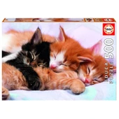Educa 500 Parçalı Yapboz Sevimli Kediler Educa Puzzle Yapıştırıcısı Dahil - 1