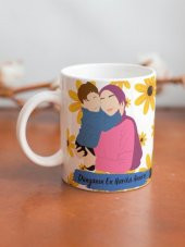 Anne Temalı Yazılı Özel Tasarım Tam Tur Baskılı Kupa Bardak Hediye Çay-Kahve Bardağı Anneler Günü - 2