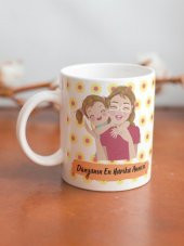 Anne Temalı Yazılı Özel Tasarım Tam Tur Baskılı Kupa Bardak Hediye Çay-Kahve Bardağı Anneler Günü - 2