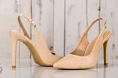 Stiletto Arkası Açık Büyük Numara Bayan Ayakkabısı - 5