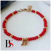 Altın Kaplama & Mercan Doğal Taş Kadın Halhal - 2