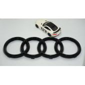 DK Audi A3 A4 A5 A6 Ön Panjur Izgara Halka Parlak Siyah ABS Logo Amblem - 2