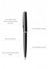 33 Tükenmez Kalem Siyah Kutulu 1 Adet Siyah Vingate Roller Tükenmez Kalem Özel Kutulu - 3