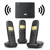Gigaset 3 Dahili Dect Telsiz Kablosuz Telefon Santrali Siyah - 1