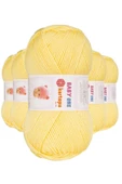 5 Adet Baby One Tüylenmeyen El Örgü İpi Yünü Açık Sarı K331 - 1