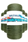 5 Adet Polyester Makrome İpi 2860 Haki Yeşil 100 gr - 1