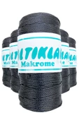 5 Adet Polyester Makrome İpi 68 Füme Gri 100 gr - 1