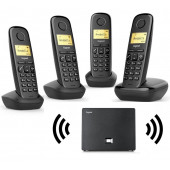 Gigaset 4 Dahili Dect Telsiz Kablosuz Telefon Santrali Siyah - 1