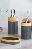 Flosoft Bambu Desenli Yuvarlak 5'li Banyo Seti - 8