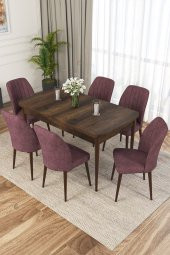 Rovena Zayn Barok Desen 80x132 Açılır Mutfak Masası 6 Sandalye - 1