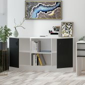 GİVAYO ORİON OFİS KONSOL DOLAP SİYAH BEYAZ - 2