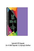 Spiralli PP Kapak 8+4 300 Yaprak 12 Ayraçlı Defter - 2