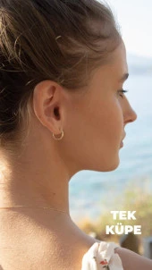 Altın Halka Küpe 1 Cm Tekli thumbnail 1