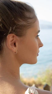 Altın Halka Küpe 1 Cm Tekli thumbnail 7