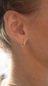 Altın Halka Küpe 1 Cm Tekli thumbnail 10