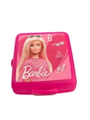 Barbie Beslenme Kutusu Pembe 4 Bölmeli Kız Figürlü 1 Adet Yemek Saklama Kabı Pembe Beslenme Çantası - 1